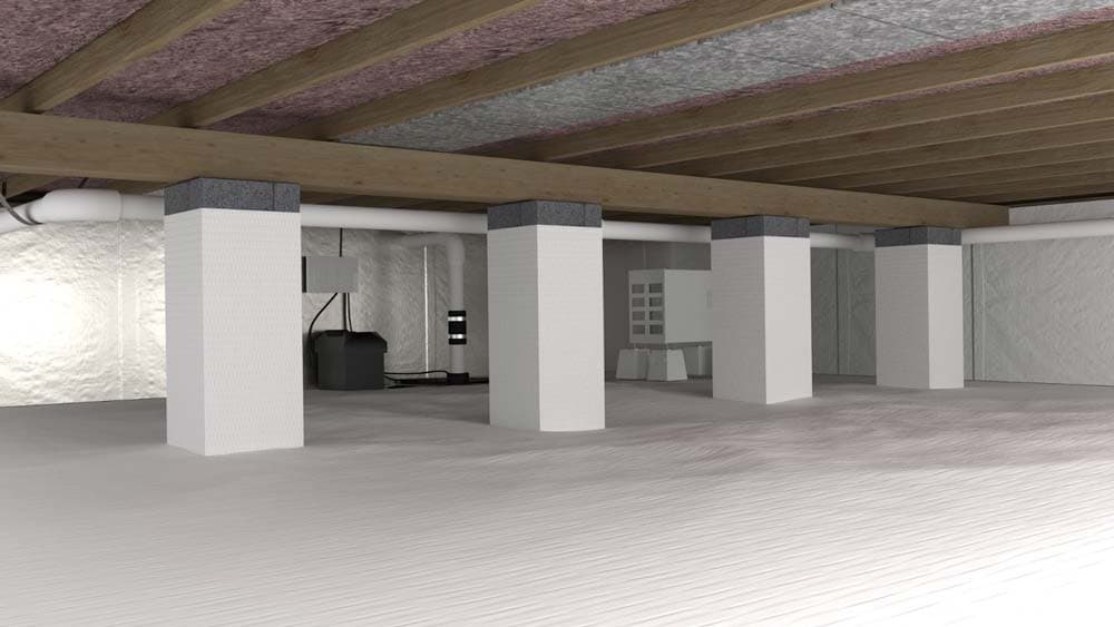 Crawlspace after encapsulation — sealed and dry
